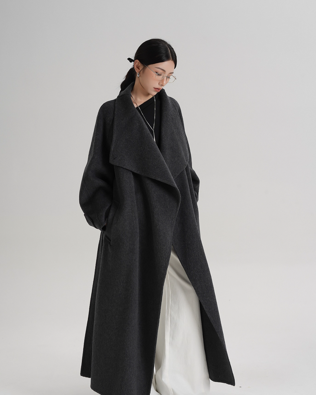 Tie Waist Wool Coat SRS0362