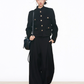 Black Gold Buckle Short Jacket / Black Casual Wide Pants WEO0069