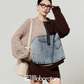 Color Block Denim Patchwork Top / Knit Mini Skirt LLA0578