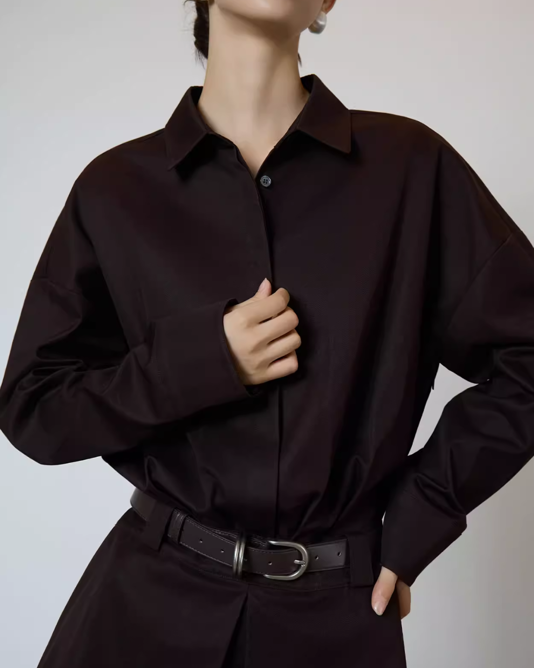 Vintage Brown Shirt Dress SUY0027