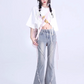 Lace-Up Flared Denim Pants 1SH0003