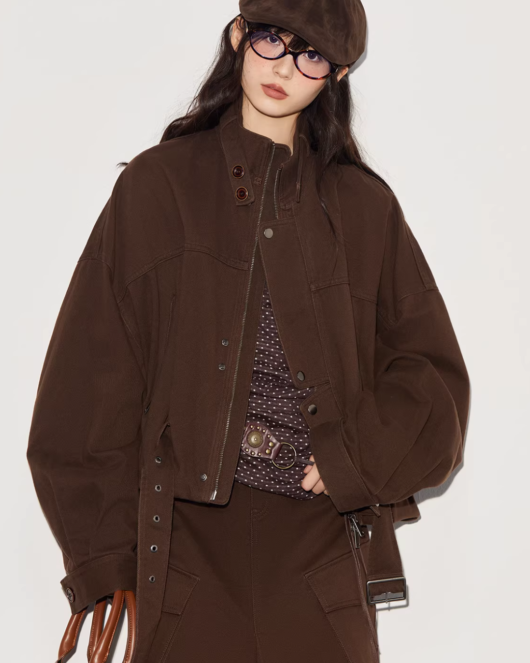 Vintage Oversized Biker Jacket / Cargo Pants / Half Skirt BBK0003