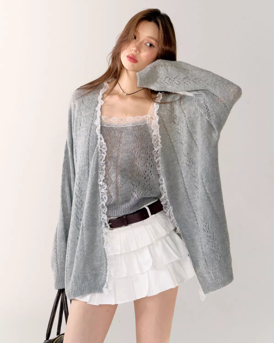 Lace Knit Cardigan / Lace Knit Camisole ASG0063