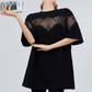 Lace Docking Oversized Tunic T-Shirt FER0228