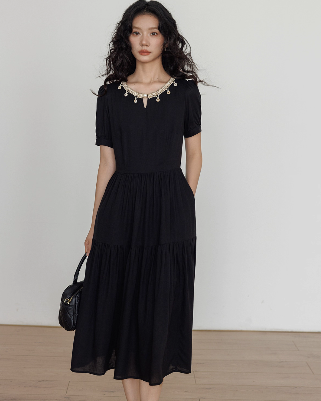 Round Neck Linen Long Dress VAS0132