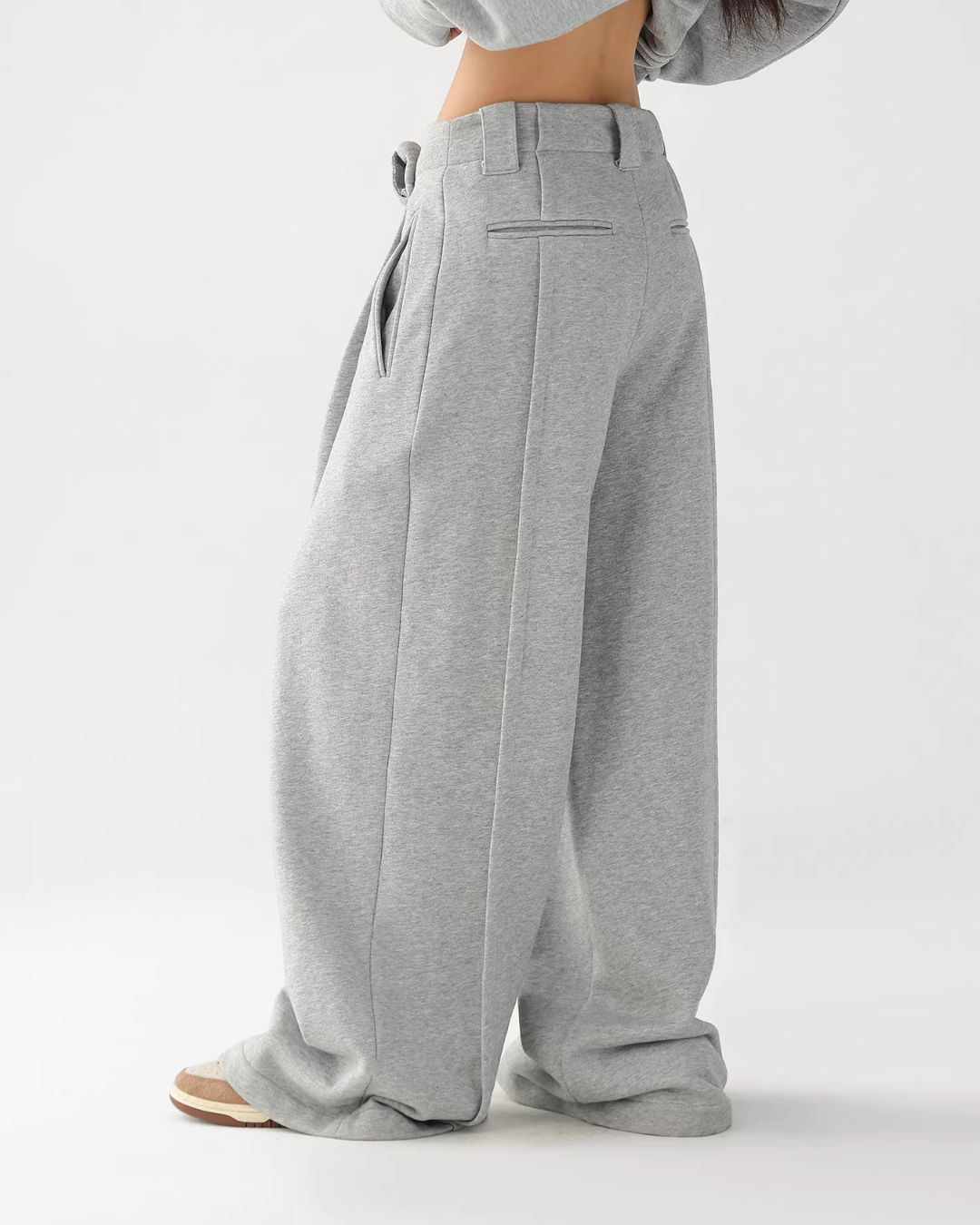 Stand Collar Cropped Jacket/Casual Wide Pants ACS0360