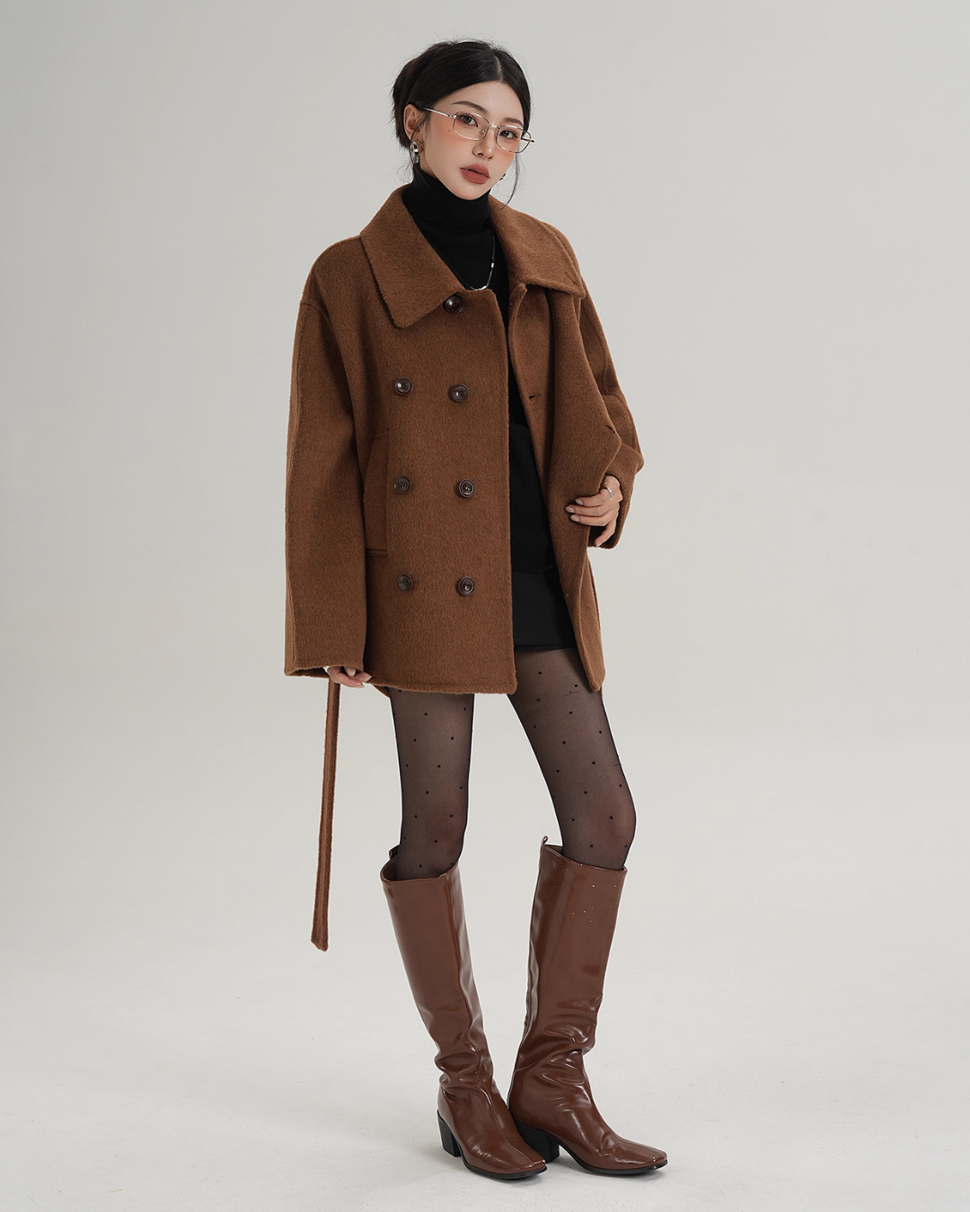 Stand Collar Wool Trench Coat SRS0376