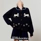 Puppy Jacquard Knit Cardigan/Mini Skirt LLA0608