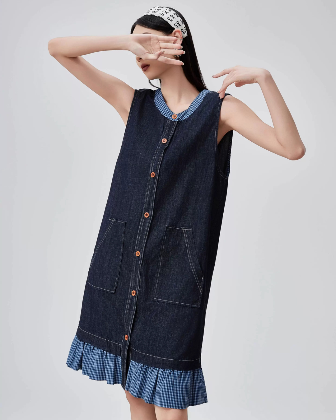 Gingham Check Sleeveless Mini Dress FER0280