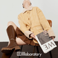 Boa Collar Jacket/Brown Pleated Skirt LLA0555
