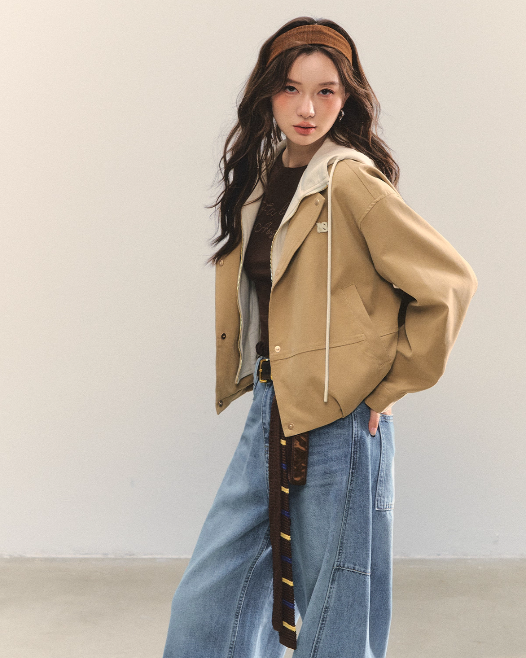 Retro Casual Khaki Jacket / Long-Sleeve Top ASG0052