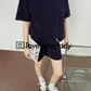 Navy Blue Linen Tops / Short LLA0197