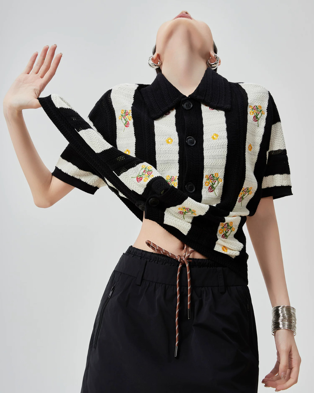 Retro Short-Sleeve Knit Shirt FER0145