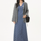 Paid Halter Neck Dress / Knit Cardigan WEO0003