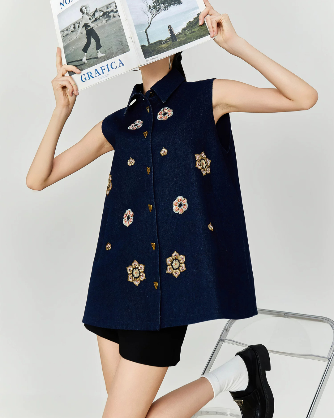 Flower Bijou Flare Silhouette Vest FER0340
