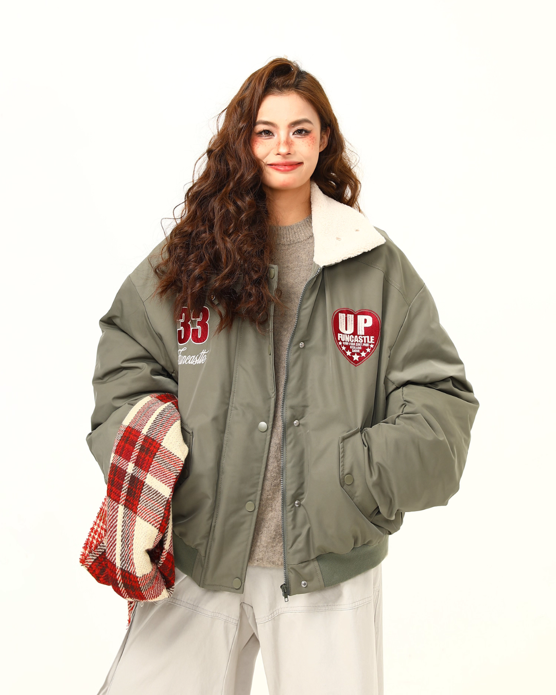 Retro Lambswool Collar Cotton Jacket WDZ0039