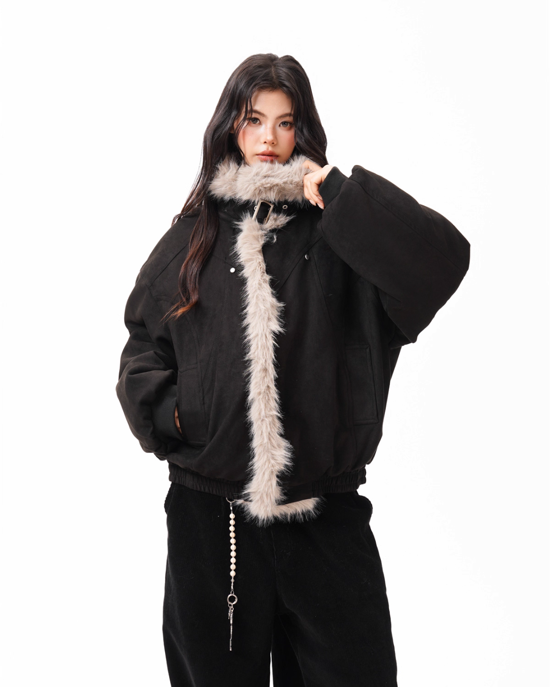 Fur Collar Suede Jacket BWA0002