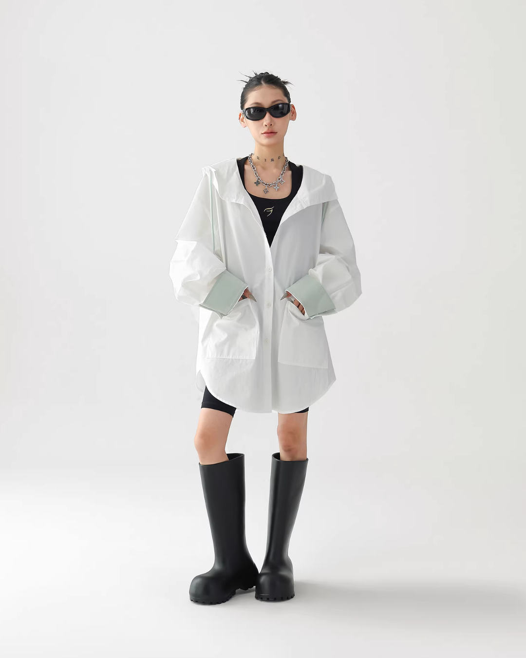 Stripe Hooded Shirt ACS0363