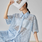 Panel Lace Color Shirt / Ornament Panel Lace Skirt FER0107