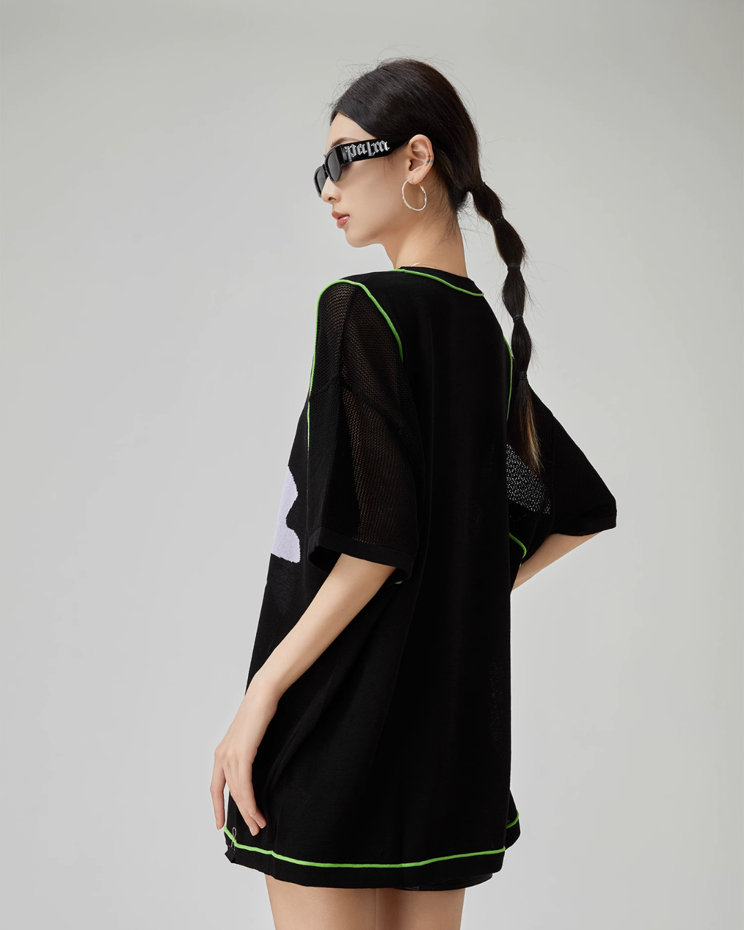 Embroidery Black Oversize T-Shirt FER0008