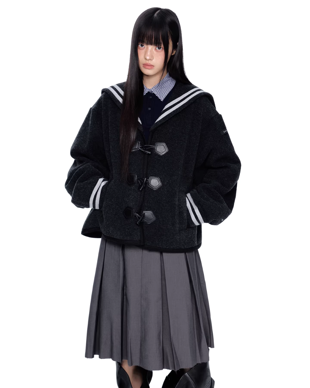 Sailor Collar Duffle Coat EZK0096
