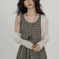 Round Neck Paid Dress VAS0082