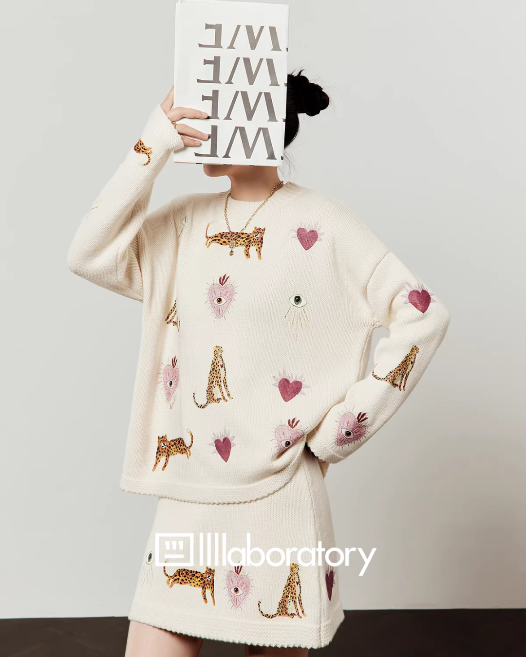 Tiger Heart Patch Knit & Skirt LLA0585