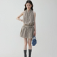 French Striped Halter Dress VOE0001