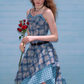 Blue Tiedye Waist Slim Dress ZZF0361