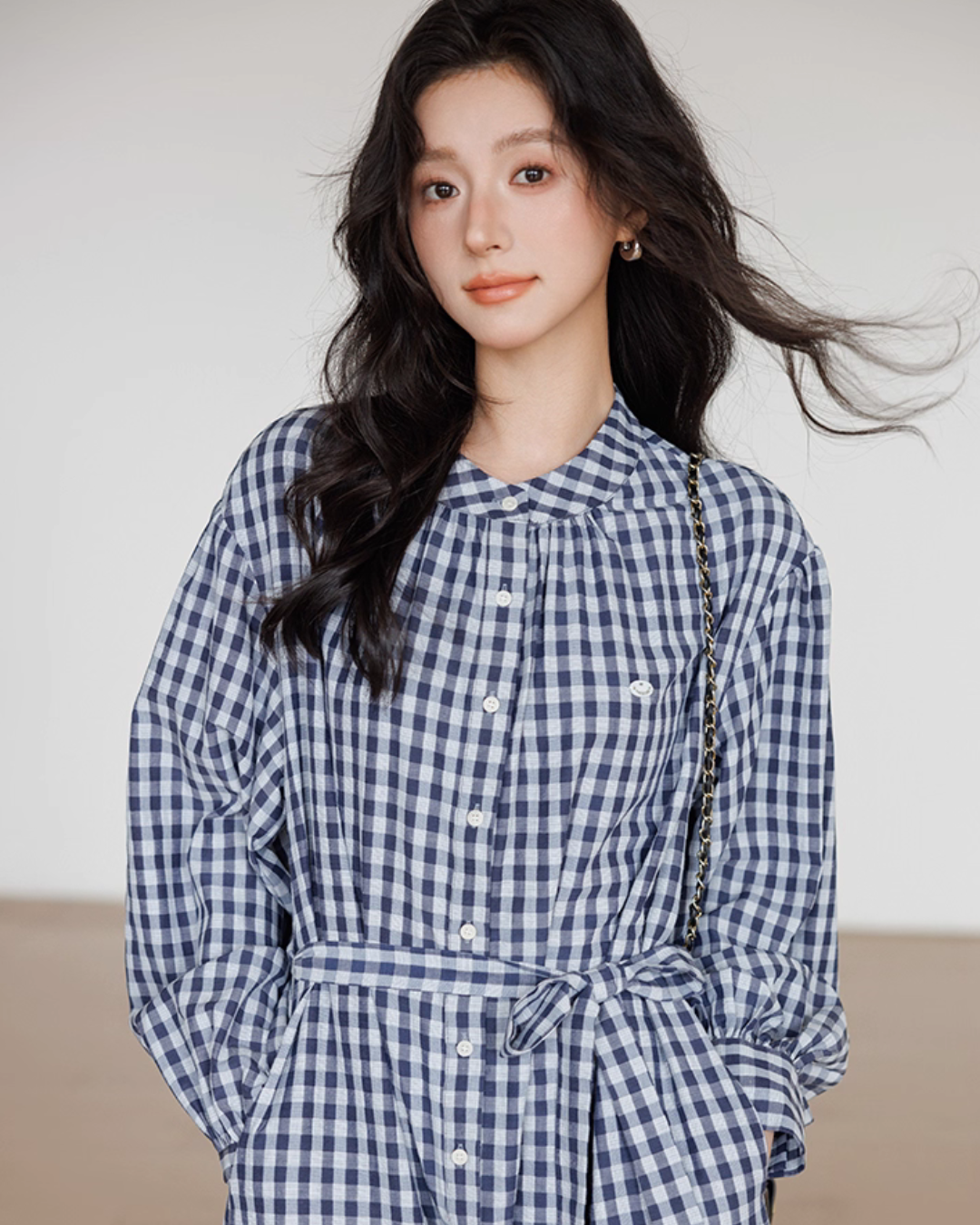 Ribbon Gingham Check Dress VAS0145