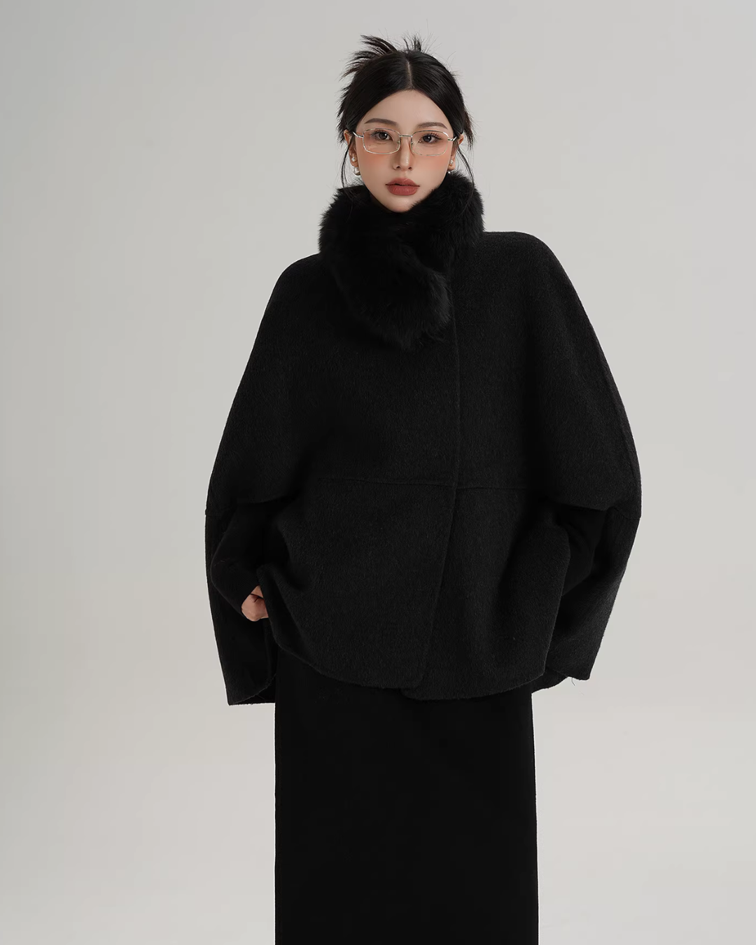 Fur Muffler Cape Coat SRS0402
