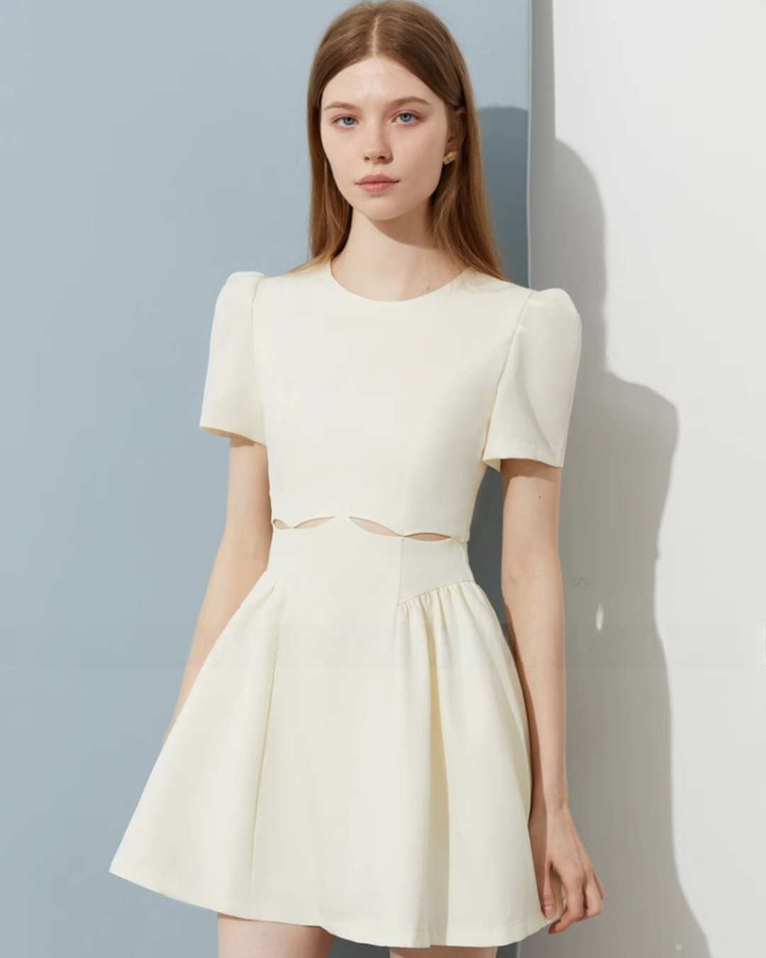 Shoulder Flare Dress DPY0045