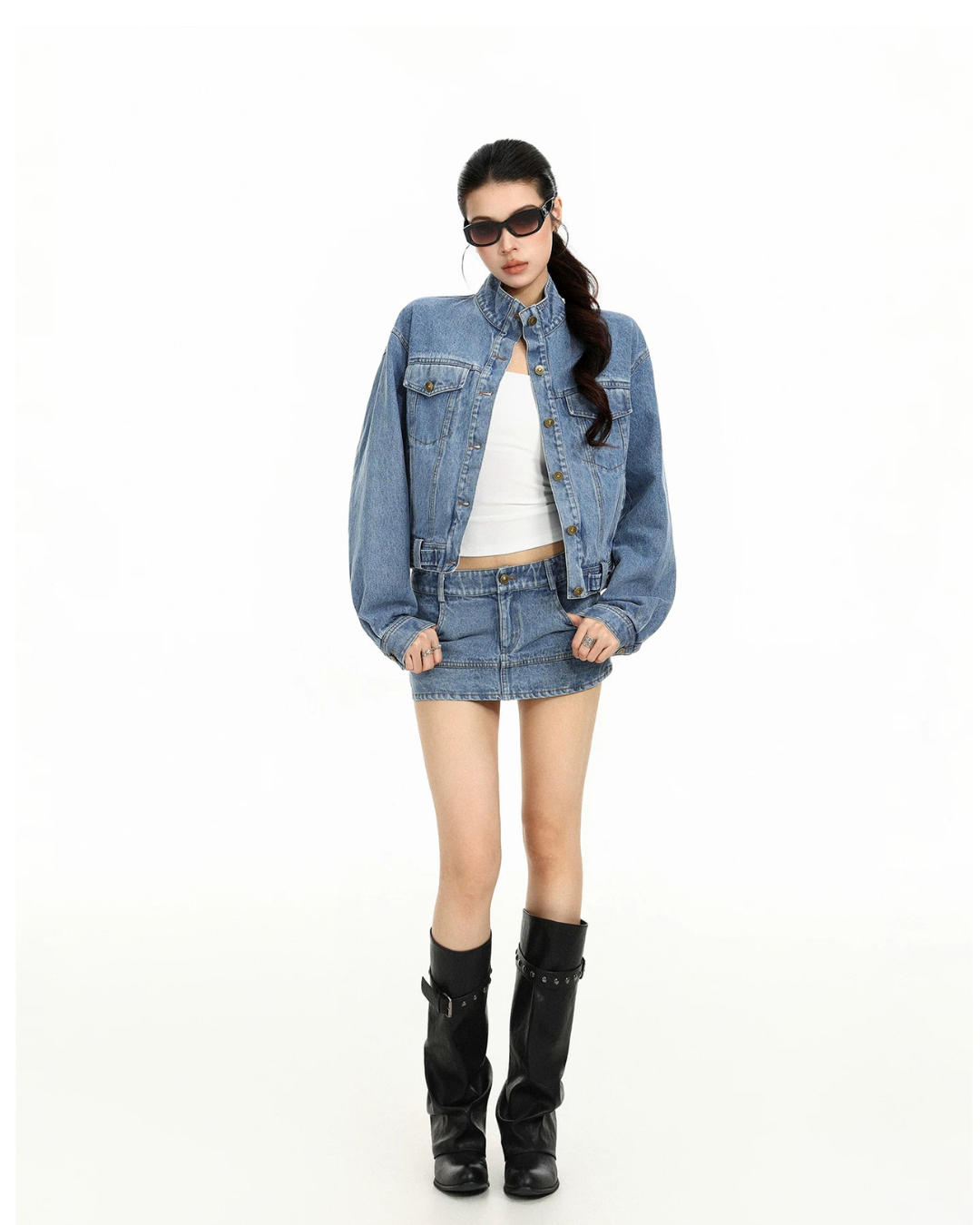 Stand Collar Denim Jacket BGS0049