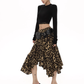 Leopard Asymmetrical Tiered Skirt ZRS0092
