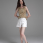 Back Open Floral Embroidery Top USY0002