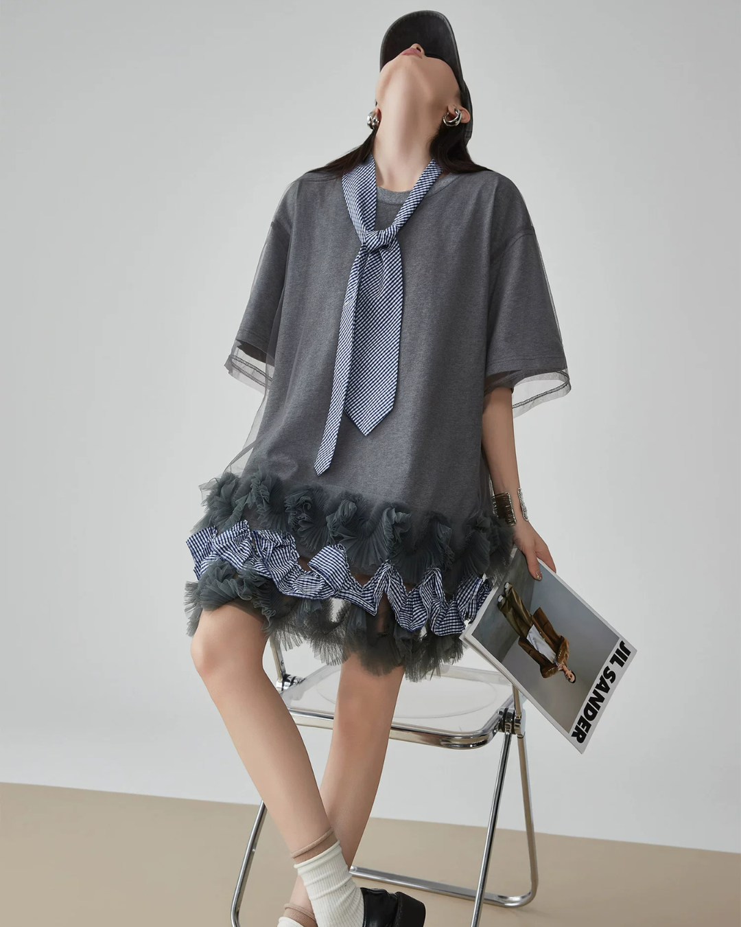 Hem Mesh Tulle Dress FER0159