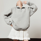 Half-Zip Sweat Top/Lace Mini Skirt LLA0565