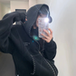 Studded Design Hooded Zip Jacket YLS1033