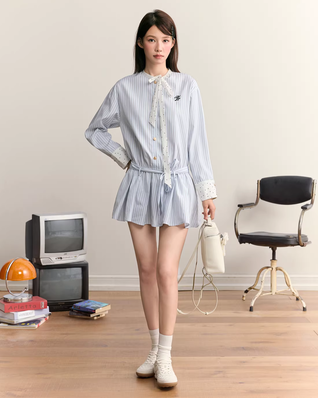 Striped Long Sleeve Dress MST0001
