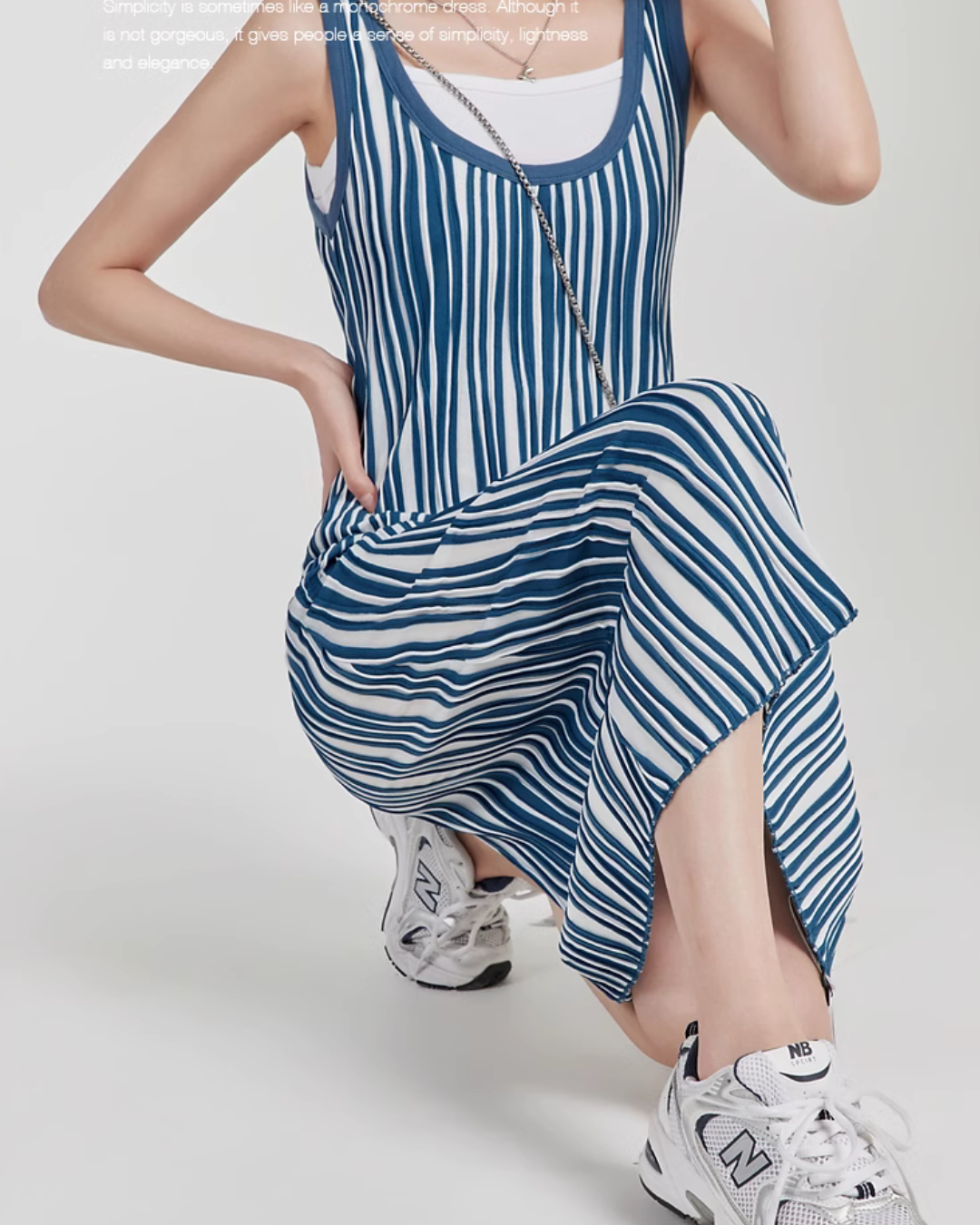 Striped Knitted Slip Dress LLA0105