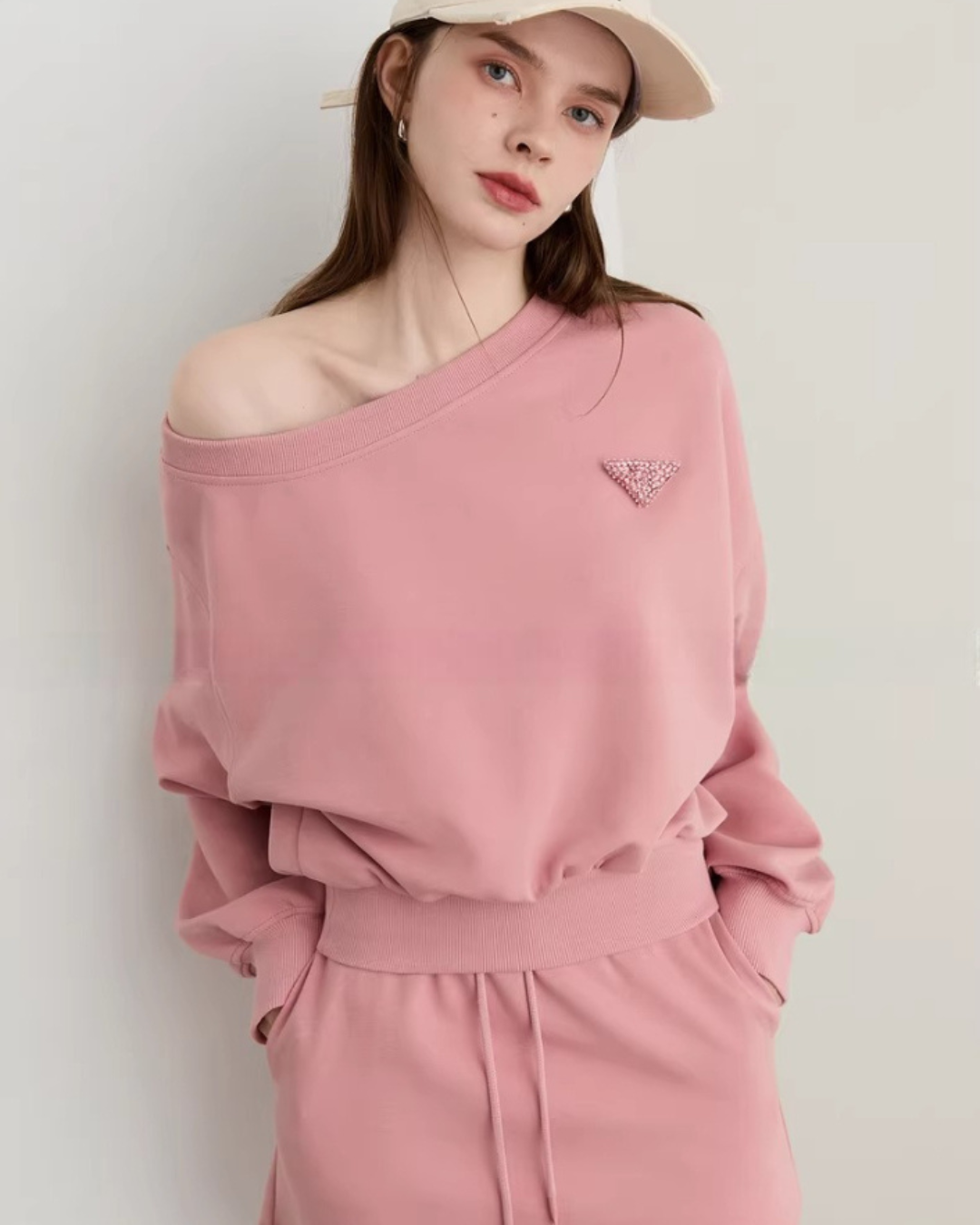 One-Shoulder Sweatshirt Top / Mini Skirt DPY0069