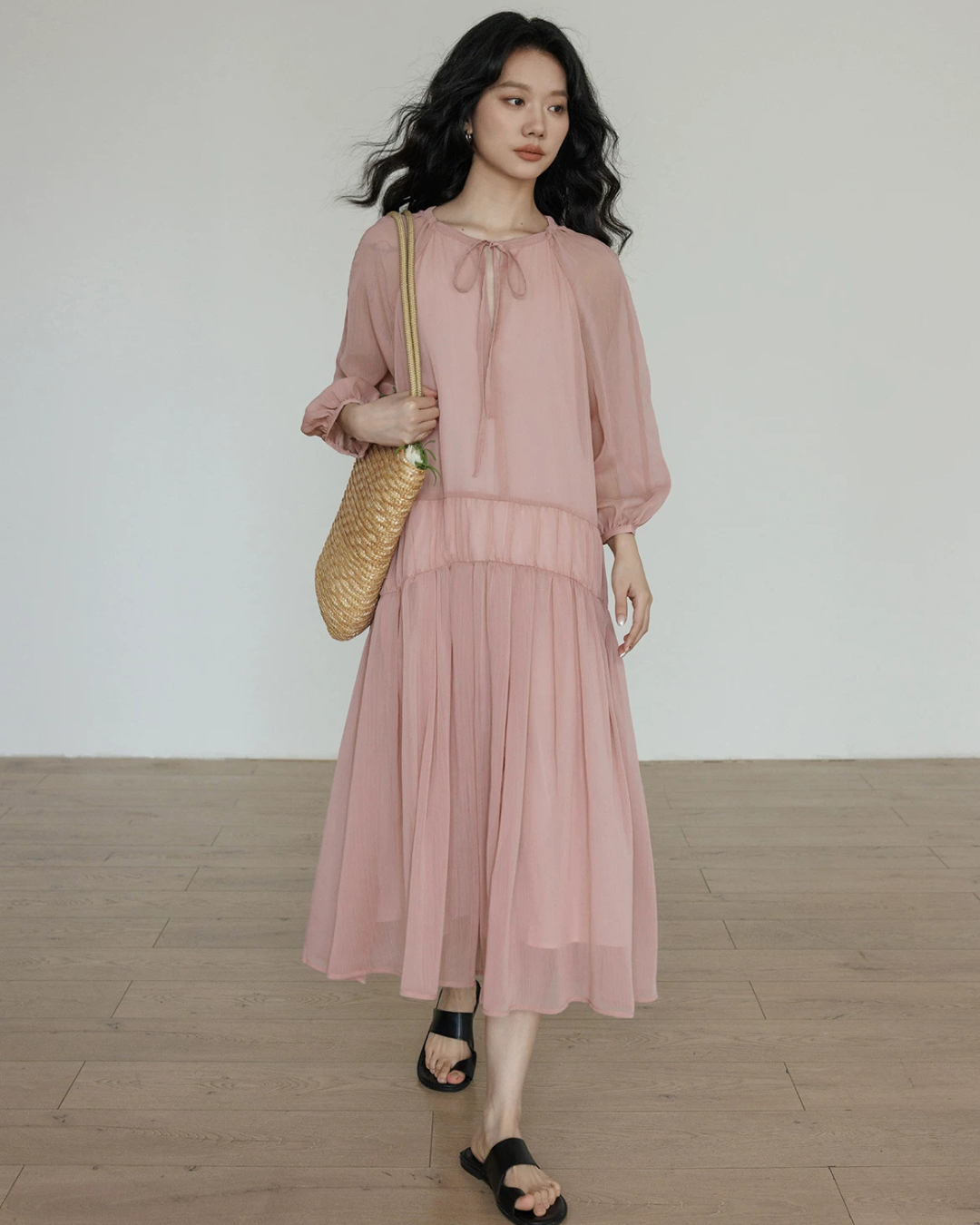 Feminine Tiered Long Dress VAS0197