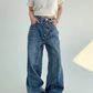 Asymmetrical Front Button Denim YLS0799