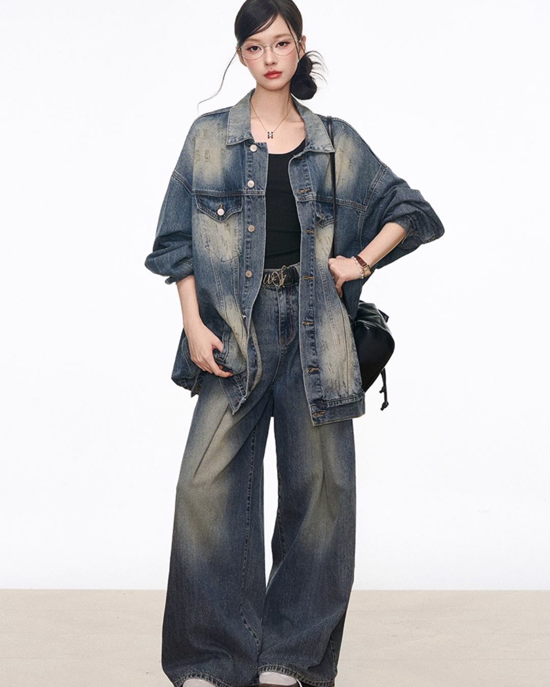 Vintage Denim Jacket / Denim Wide Pants WEO0074