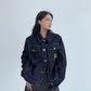 Dark Blue Stitch Denim Jacket YLS0901