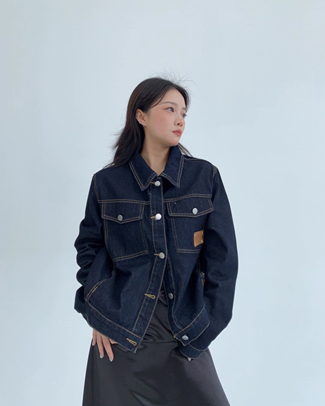 Dark Blue Stitch Denim Jacket YLS0901