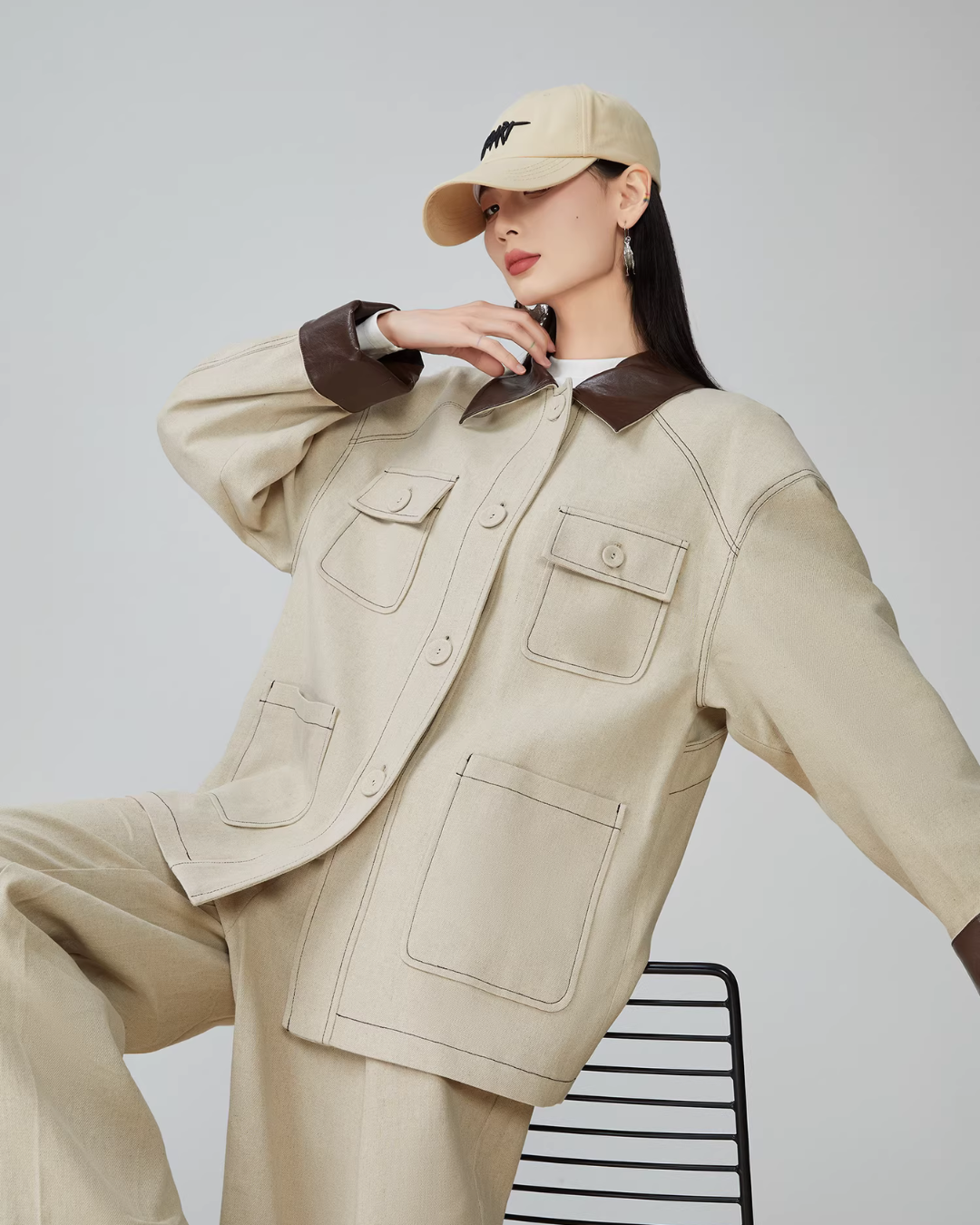 Retro Work Jacket / Wide Pants FER0096