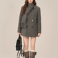 Scarf Collar Double Breasted Wool Coat WDB0003