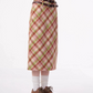 High Waist Plaid Wool Skirt ZZF0301