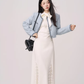 Color Contrast Stitch Tweed Jacket WDB0018
